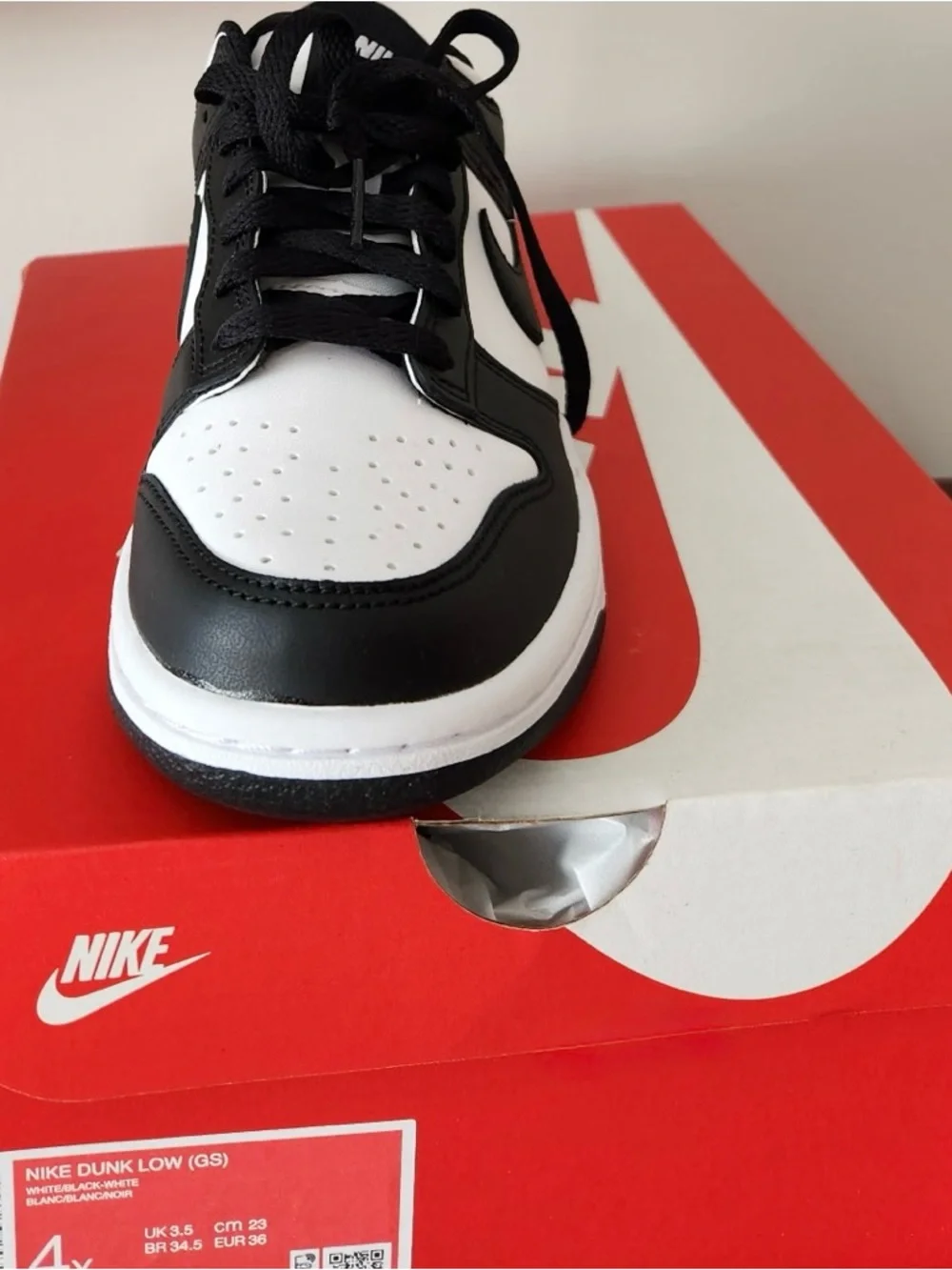 Nike Kids Black and White Dunk Low Sneakers - Picture 4 of 4